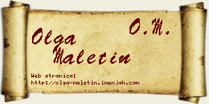 Olga Maletin vizit kartica